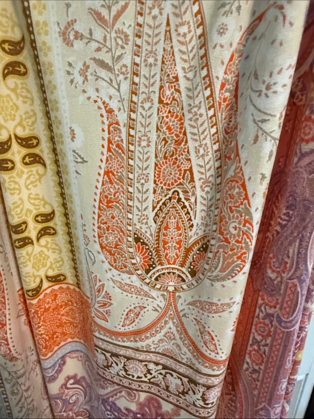 Zenana Outfitters Paisley Maxi Dress in Peach, Pink, Yellow and Cream - Picture 2 of 4